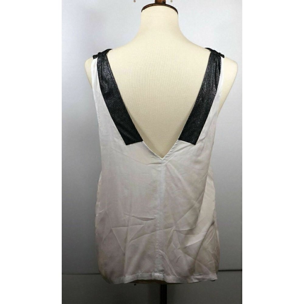 Current Affair  White Shimmer Hi Low Tank Top L - Picture 4 of 7